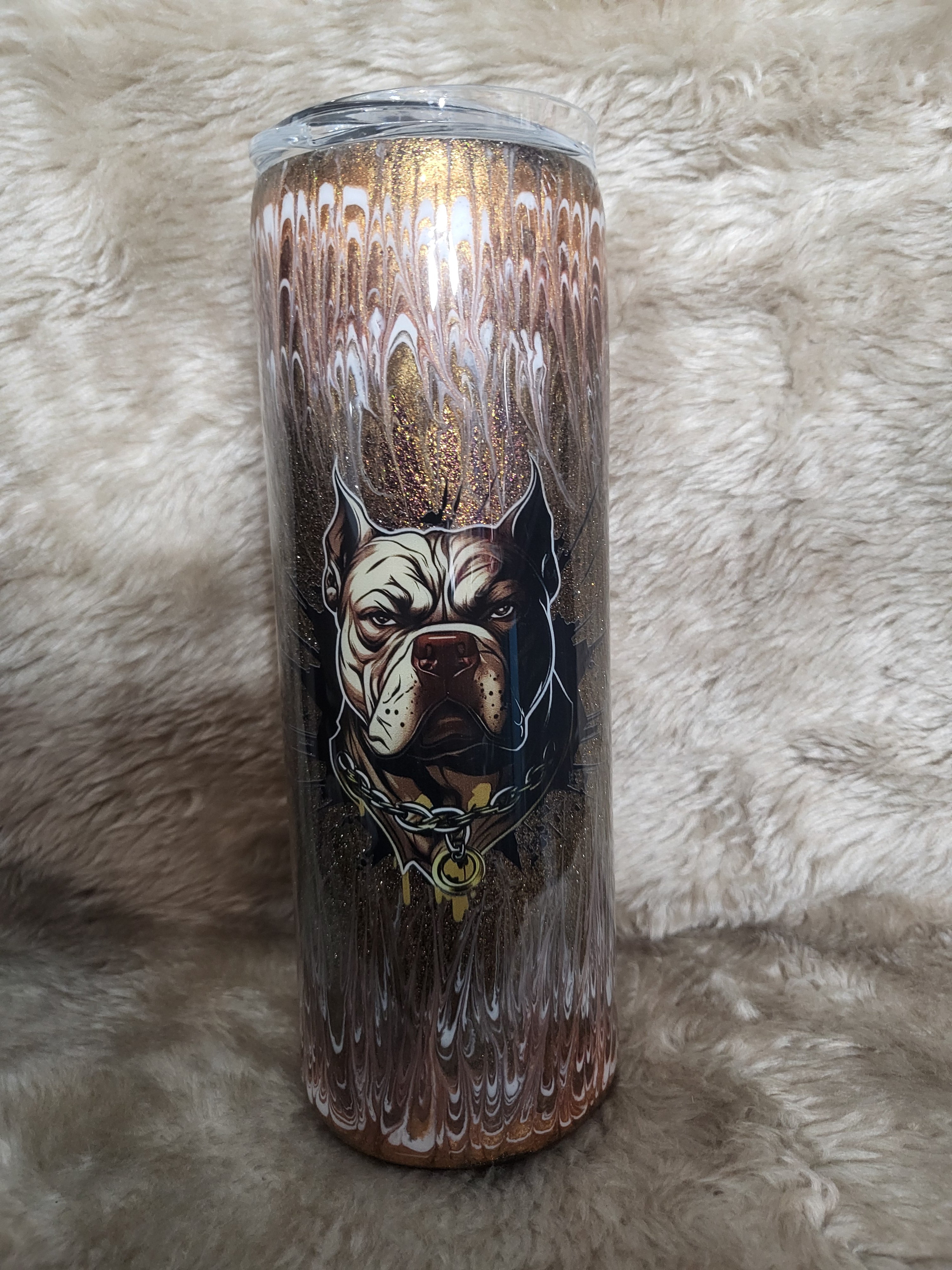 20oz tumbler with dog decal-ready to ship