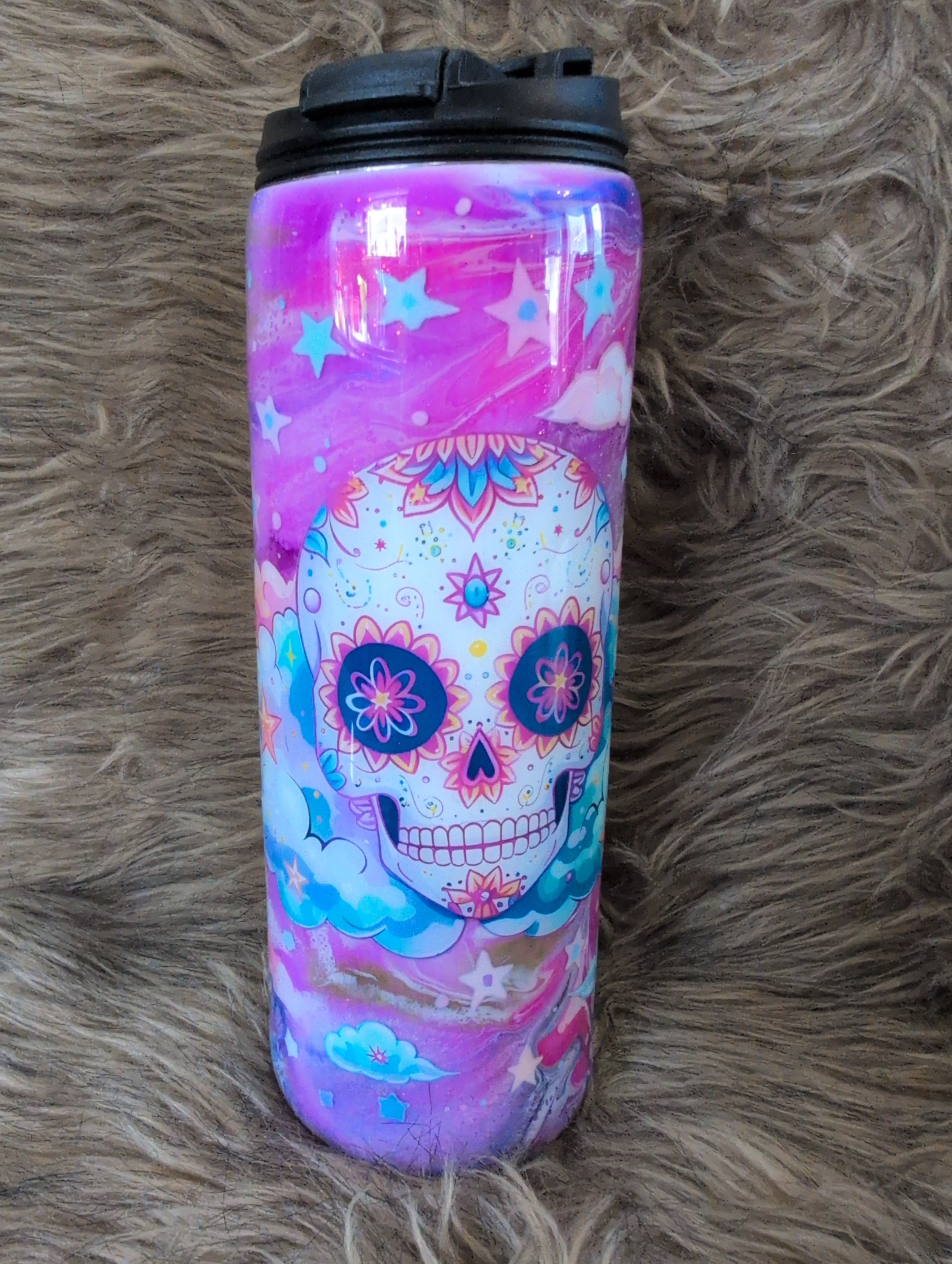 #8 18oz dual lid sugar skull-ready to ship
