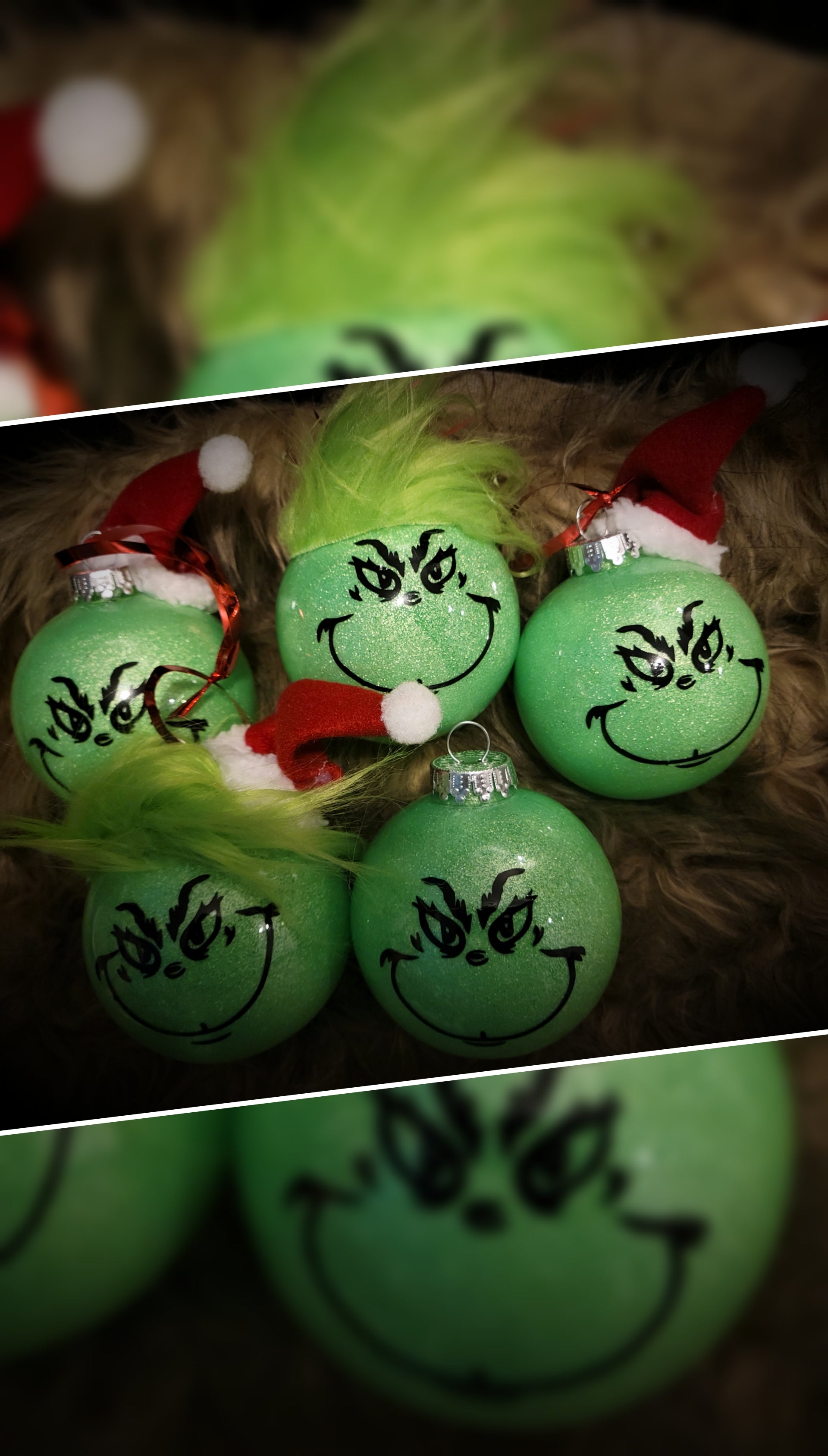 Green guy christmas ornament set